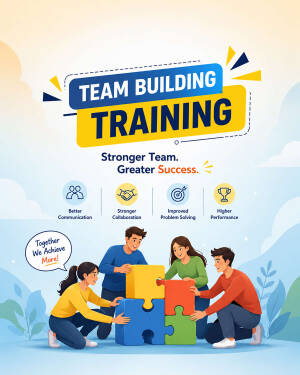 A group of diverse professionals collaborating on a large puzzle for team building training.