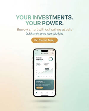 Smartphone displaying a financial app for borrowing against investment portfolios