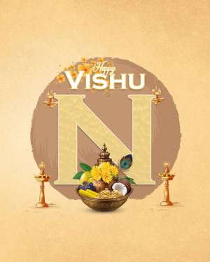 Vishu New Year greeting with traditional elements