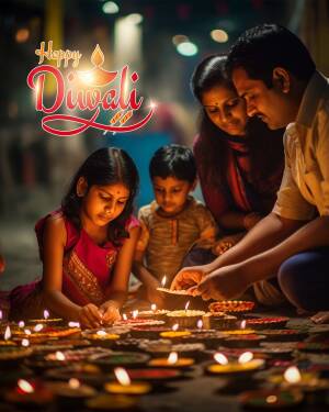 Happy Diwali Family Celebration Artwork For Snapchat