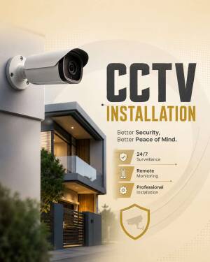 Professional CCTV security camera installation for modern home surveillance