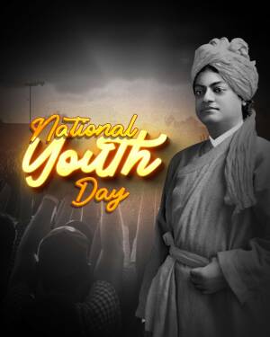 Portrait of Swami Vivekananda with 'National Youth Day' text