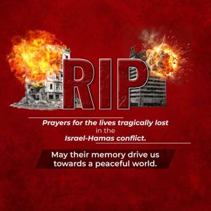 Image expressing condolences for the victims of the Israel-Hamas conflict.