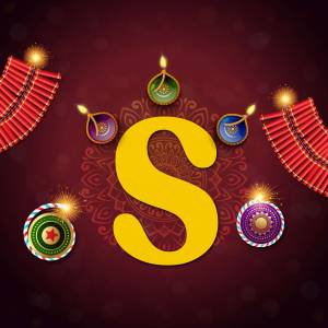 Letter S with Diwali decorations