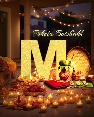 Pohela Boishakh, Bengali New Year, traditional setup with letter M