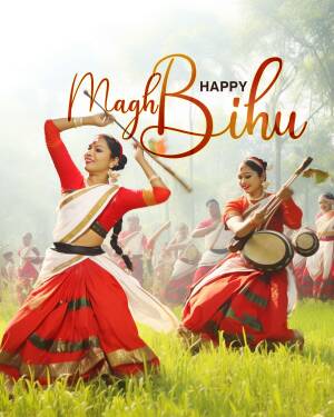 Women performing Bihu dance with traditional instruments