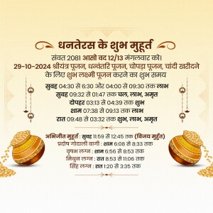 Dhanteras 2025 शुभ मुहूर्त Flyer For Instagram