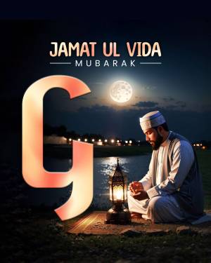 Jamat Ul Vida Mubarak greeting with a man praying by a river
