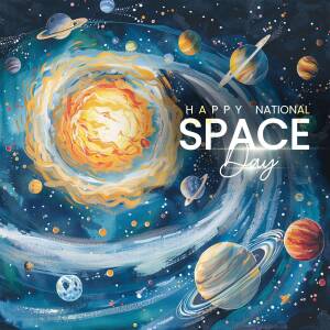 Happy National Space Day Poster For Threads