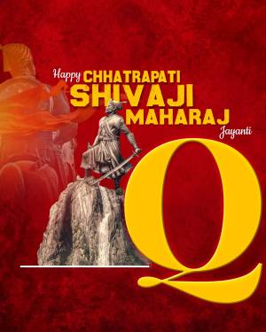 Chhatrapati Shivaji Maharaj Jayanti celebration poster with statue and text