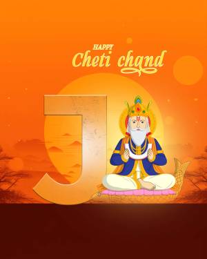 Illustration of Lord Jhulelal for Cheti Chand festival