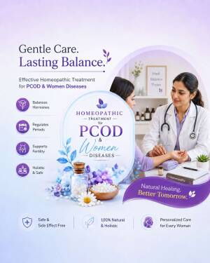 A professional homeopathic consultation focusing on PCOD and women's health treatments.