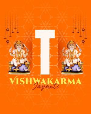 Vishwakarma Jayanti image with deity and text