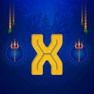 Letter X with Dussehra decorations