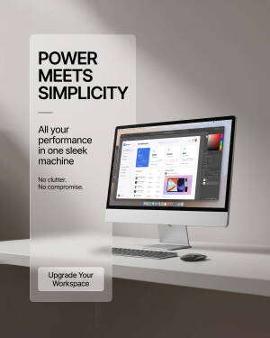 A modern computer setup displaying a UI dashboard, promoting a sleek and minimalist workspace.