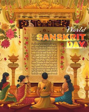 World Sanskrit Day Celebration Flyer For X