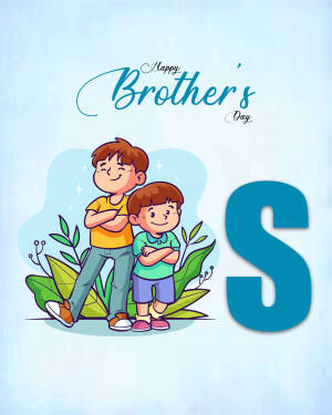 Illustration of two brothers with arms crossed and the text 'Happy Brother's Day'