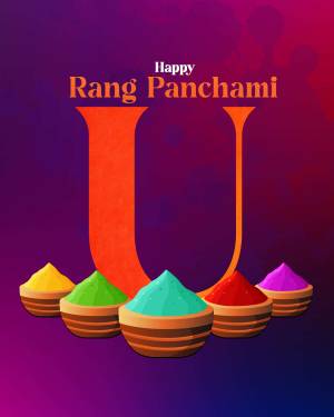Rang Panchami celebration with colorful powder piles