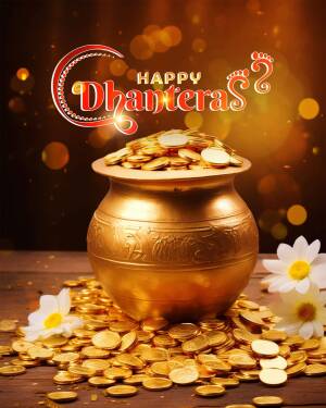 Happy Dhanteras - Golden Prosperity Advertisement For WhatsApp