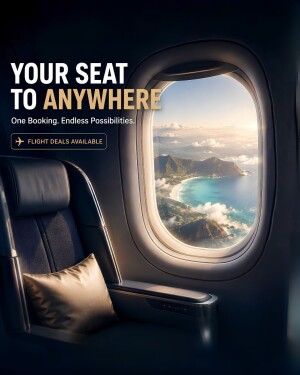 View of a tropical coastline from an airplane cabin window seat