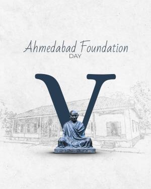 Ahmedabad Foundation Day celebration with Gandhi statue