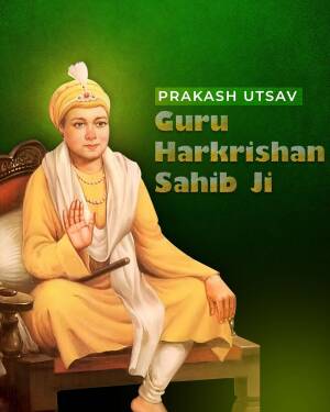 Guru Harkrishan Sahib Ji - Prakash Utsav Promotional Banner For Twitter