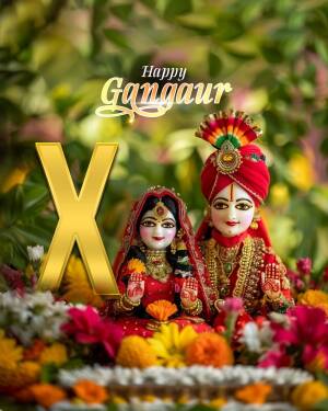 Gangaur festival celebration with idols