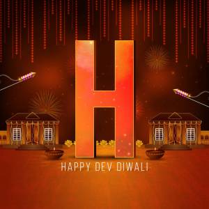 Diwali celebration with a large letter H and festive decorations