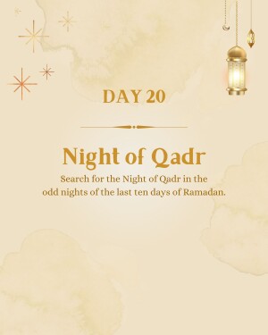 Night Of Qadr - Day 20 Of Ramadan Template For WhatsApp