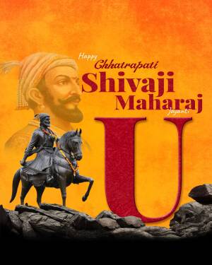 Image depicting Chhatrapati Shivaji Maharaj on horseback with celebratory text.