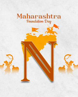Maharashtra Foundation Day graphic with map and historical figures