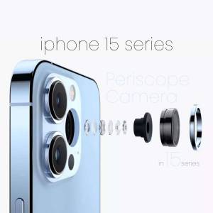 Close-up of iPhone 15 series showing the periscope camera technology