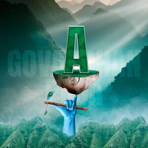 A floating 'A' symbol with a hand holding a flute against a mountain backdrop