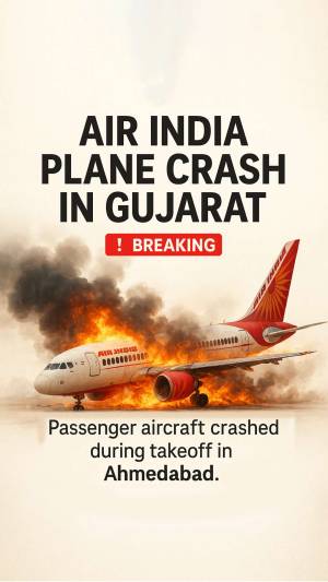 Air India Plane Crash In Gujarat Breaking News Flyer For Snapchat