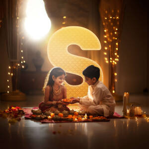 Two children celebrating Raksha Bandhan with sweets and rituals.