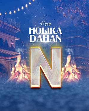 Holika Dahan celebration with bonfire and festive lighting