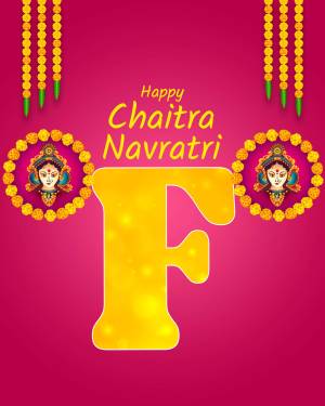 Chaitra Navratri greeting with Goddess Durga and floral decorations