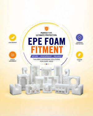 Various white EPE foam packaging inserts for product protection