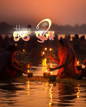 People lighting diyas during Durga Puja celebrations by a river.