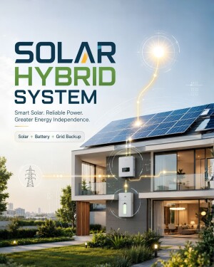 Modern residential house with solar panels, battery storage, and smart grid connection