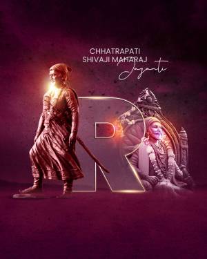 Digital art depicting Chhatrapati Shivaji Maharaj for Jayanti celebrations