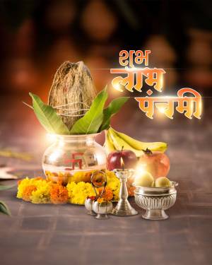 Coconut, fruits, and religious items for Ravana Panchami celebration