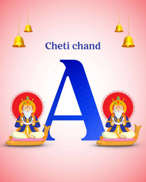 Cheti Chand festival graphic with the letter A and Jhulelal image