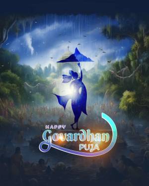 Happy Govardhan Puja Illustration Story For LinkedIn