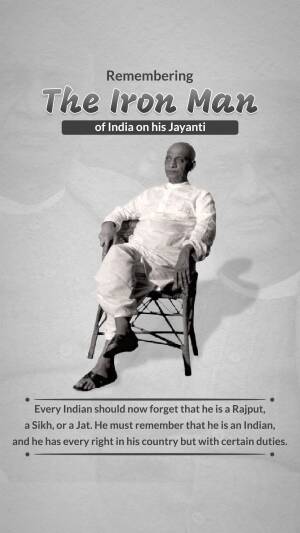 Remembering Sardar Vallabhbhai Patel Advertisement For Instagram