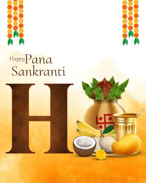 Pana Sankranti festival greeting with traditional elements
