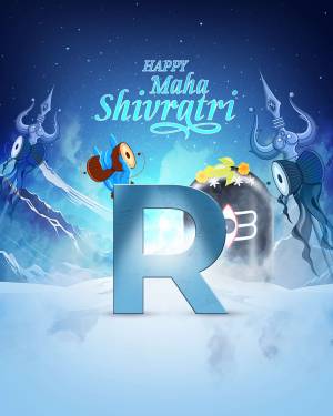 Illustration of Lord Shiva and a character celebrating Maha Shivratri