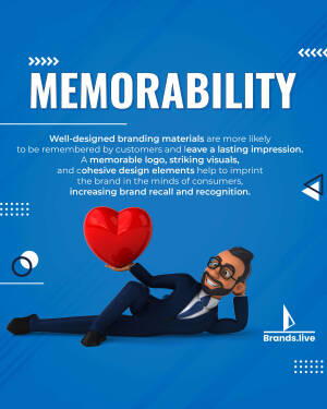 Cartoon illustration of a man holding a heart, representing memorability in branding.