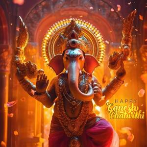 Happy Ganesh Chaturthi Celebration Branding Post For WhatsApp