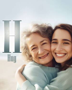 A heartwarming image of a grandmother and granddaughter embracing in a loving hug.